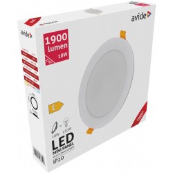 Avide LED Ceiling Lamp Recessed Panel Round Plastic 18W WW 3000K
