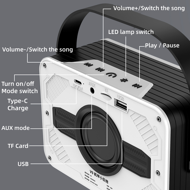 Ασύρματο ηχείο Bluetooth με μικρόφωνο Karaoke - KMS-214 - 810798 - Black